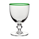 William Yeoward Siena Water Glass Green in Green, handmade crystal, on a white background