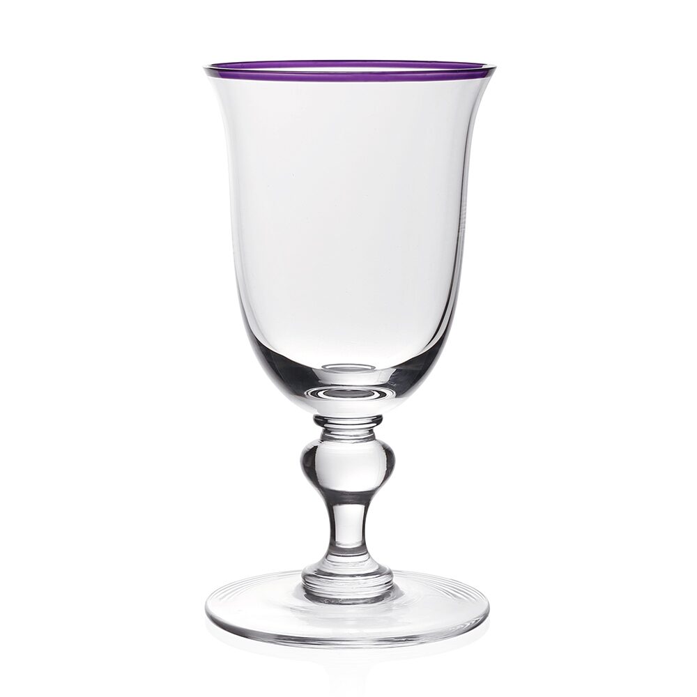 William Yeoward Siena Wine Amethyst in Amethyst, handmade crystal, on a white background