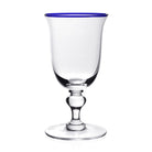 William Yeoward Siena Wine Blue in Blue, handmade crystal, on a white background