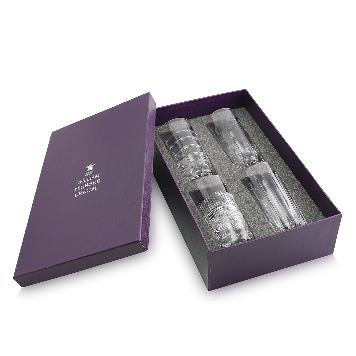 William Yeoward Skye Gift Set of 4 Highball Tumblers, handmade crystal, detail view