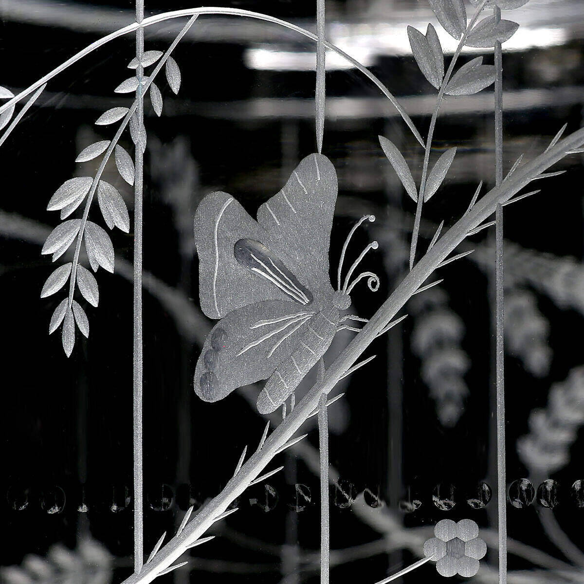 William Yeoward The Butterfly House, handmade crystal, detail view