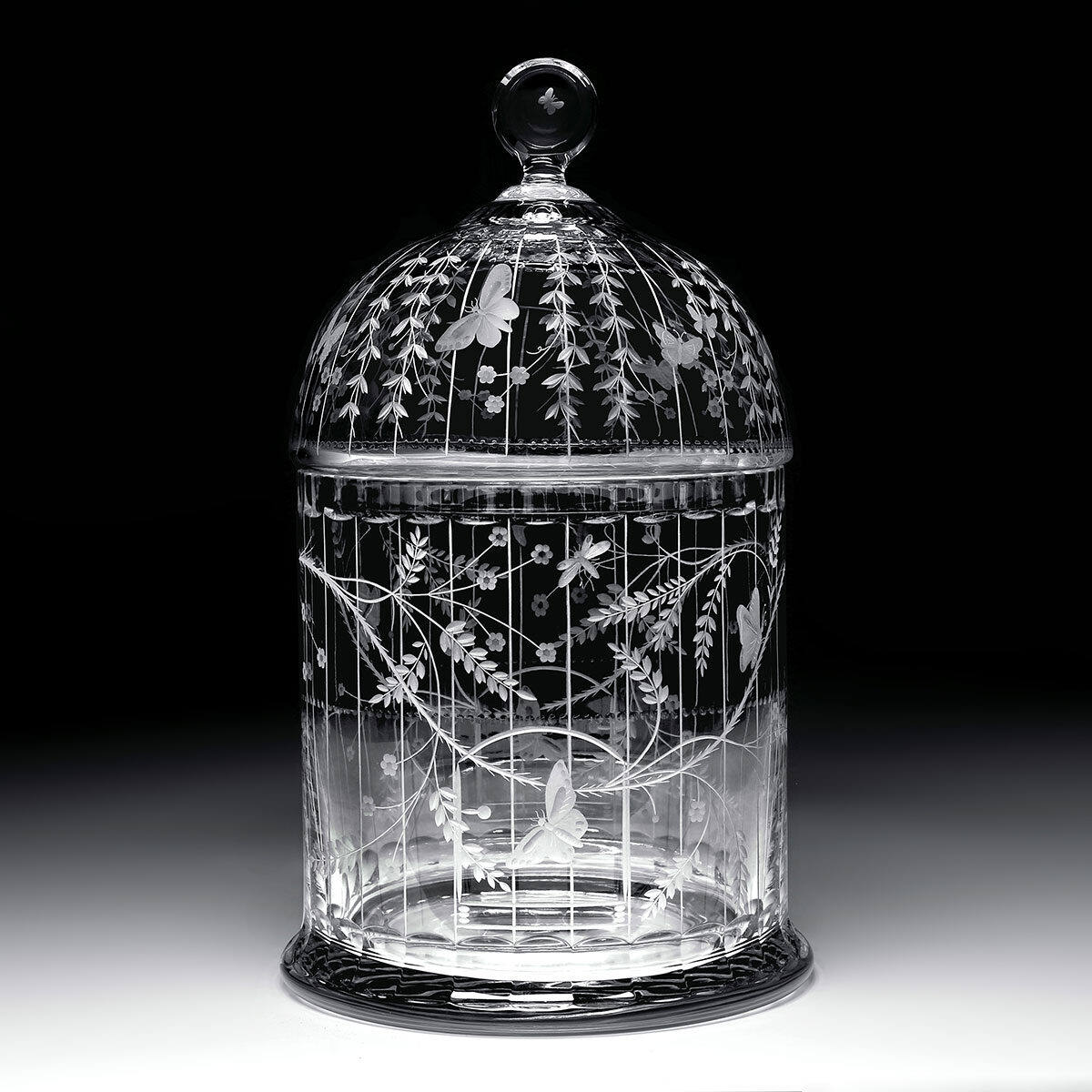 William Yeoward The Butterfly House, handmade crystal, on a white background