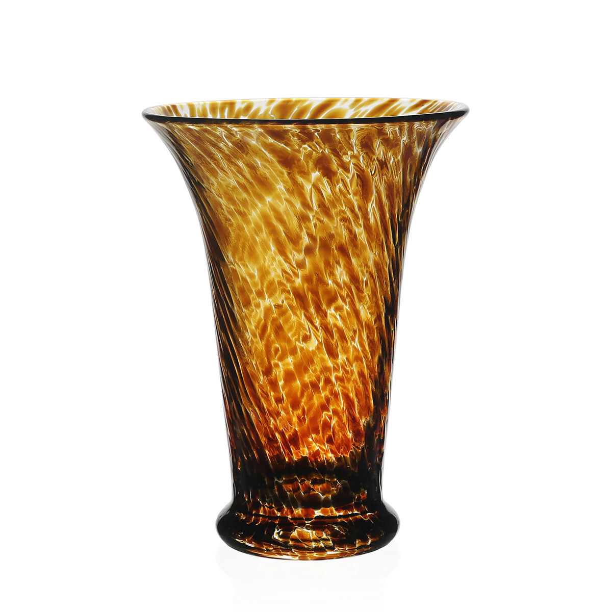 William Yeoward Vanessa Flower Vase Tortoise 7½" / 190mm, handmade crystal, on a white background