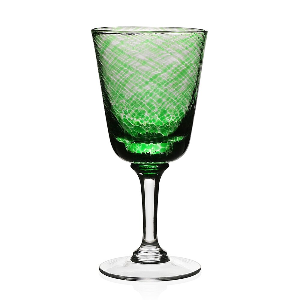 William Yeoward Vanessa Goblet Forest Green in Forest Green, handmade crystal, on a white background