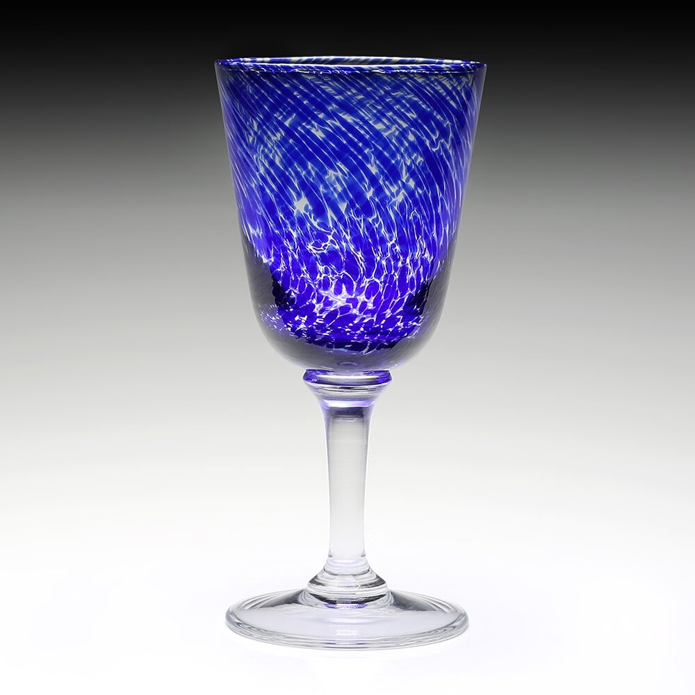 William Yeoward Vanessa Goblet Sicilian Blue in Sicilian Blue, handmade crystal, detail view