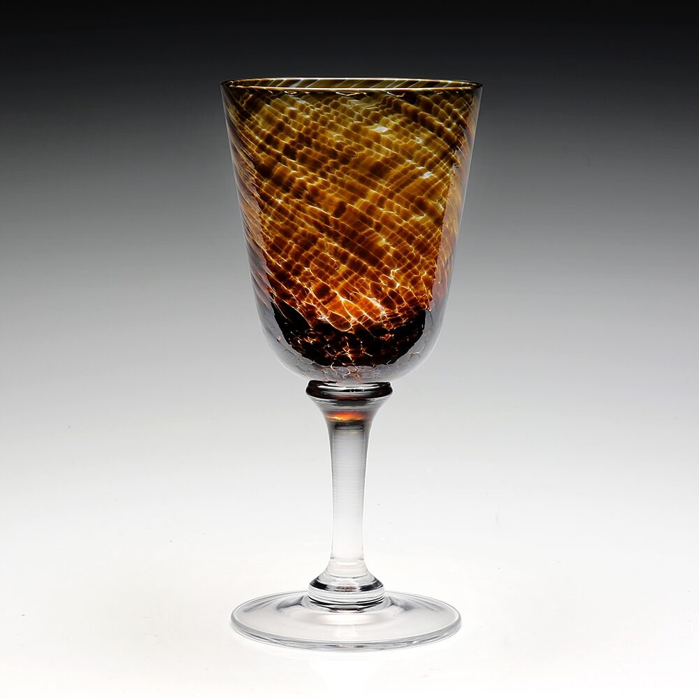 William Yeoward Vanessa Goblet Tortoise in Tortoise, handmade crystal, detail view