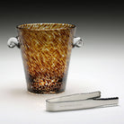 William Yeoward Vanessa Ice Bucket & Tongs Tortoise, handmade crystal, detail view