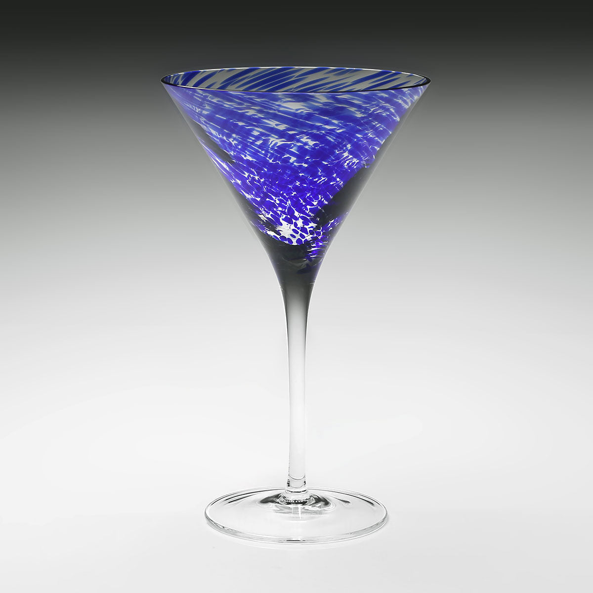 William Yeoward Vanessa Martini Sicilian Blue in Sicilian Blue, handmade crystal, detail view