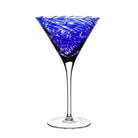 William Yeoward Vanessa Martini Sicilian Blue in Sicilian Blue, handmade crystal, on a white background
