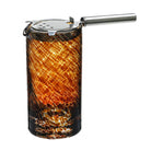 William Yeoward Vanessa Mixing Glass & Strainer Tortoise, handmade crystal, detail view