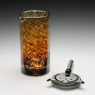 William Yeoward Vanessa Mixing Glass & Strainer Tortoise, handmade crystal, detail view