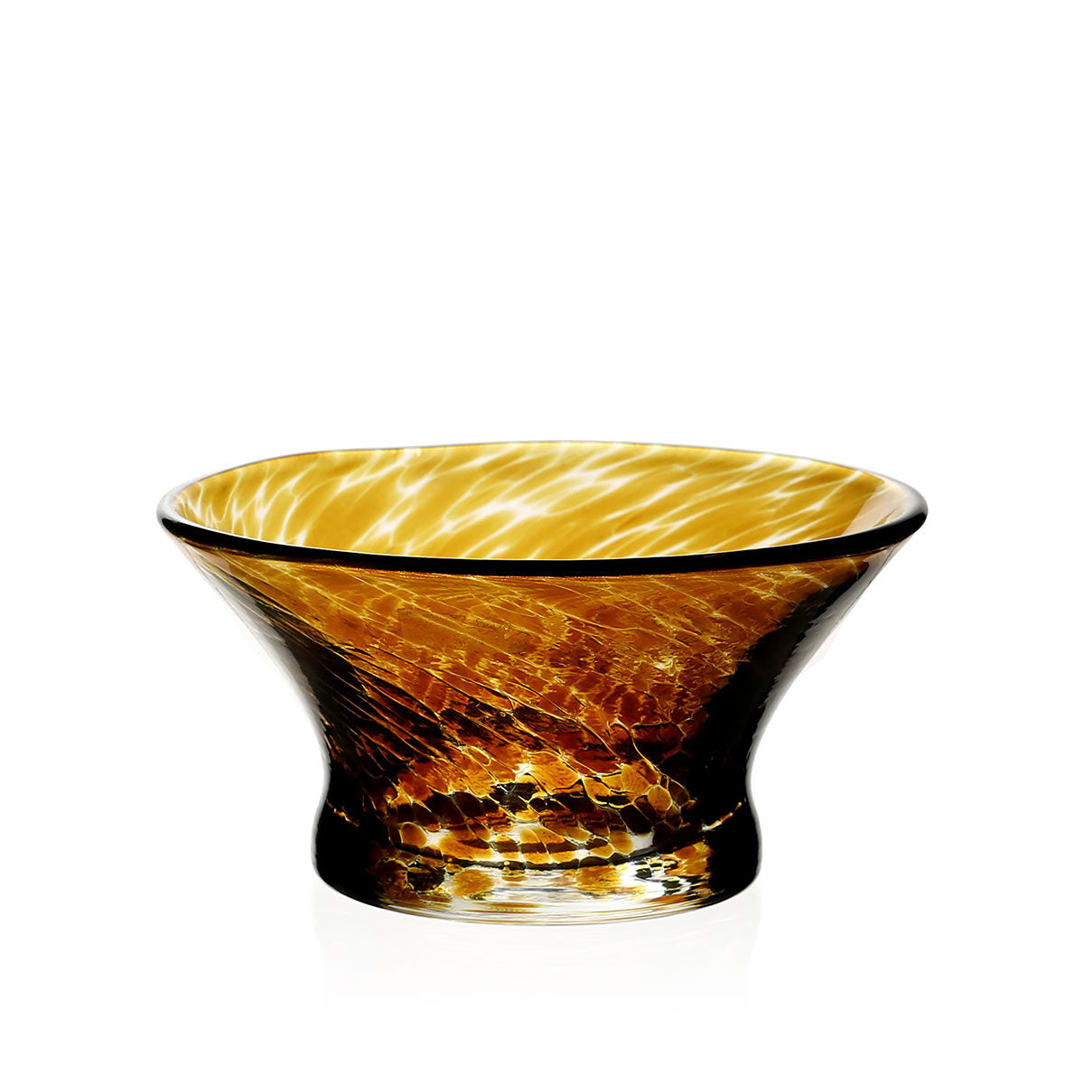 William Yeoward Vanessa Nut Bowl Tortoise in Tortoise, handmade crystal, on a white background