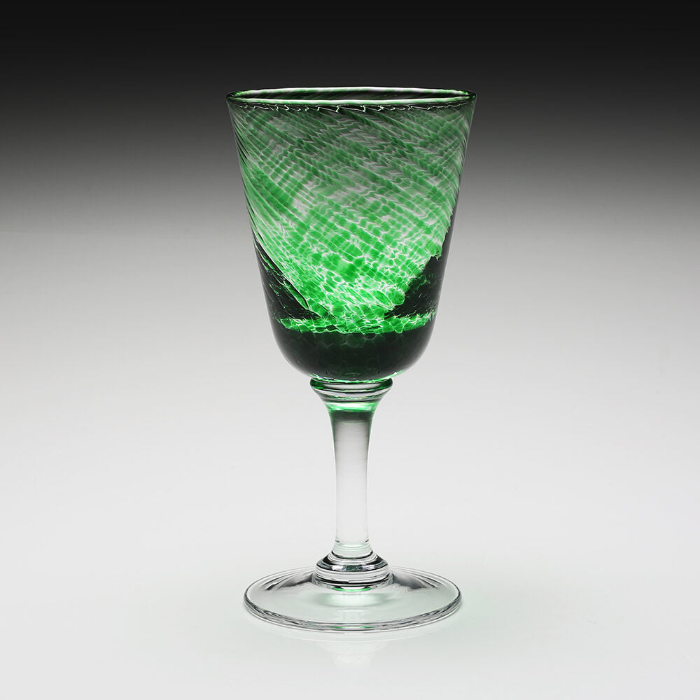 William Yeoward Vanessa Wine Forest Green in Forest Green, handmade crystal, detail view
