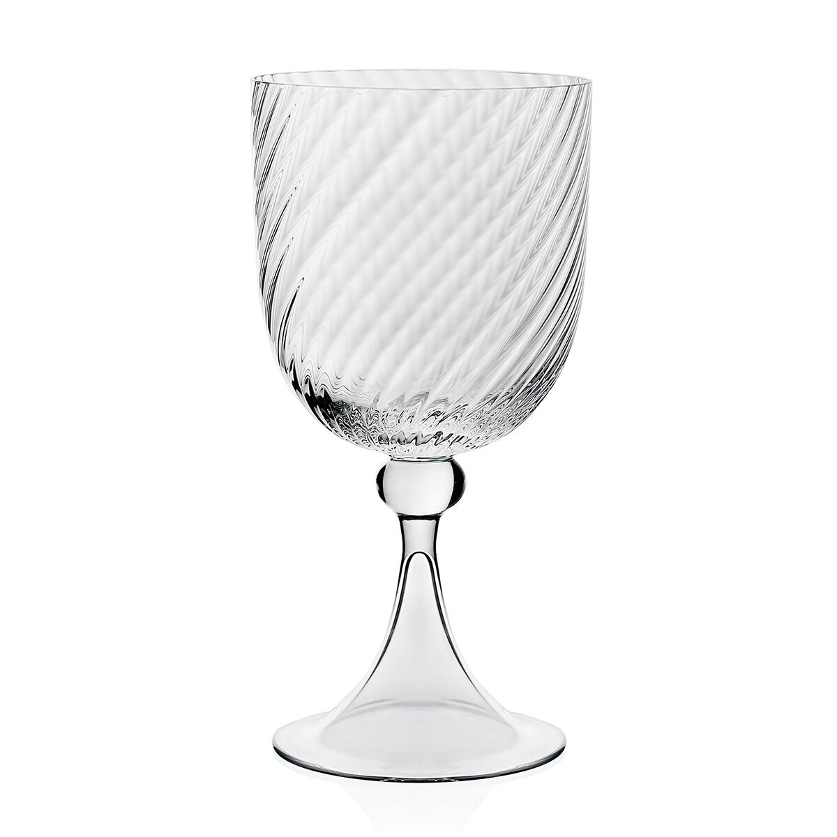 William Yeoward Venetia Goblet, handmade crystal, on a white background