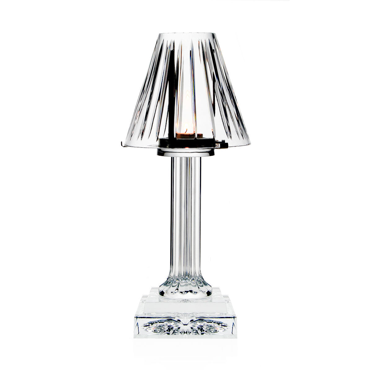William Yeoward Vesper Candle Lamp 12" / 30.5cm, handmade crystal, on a white background