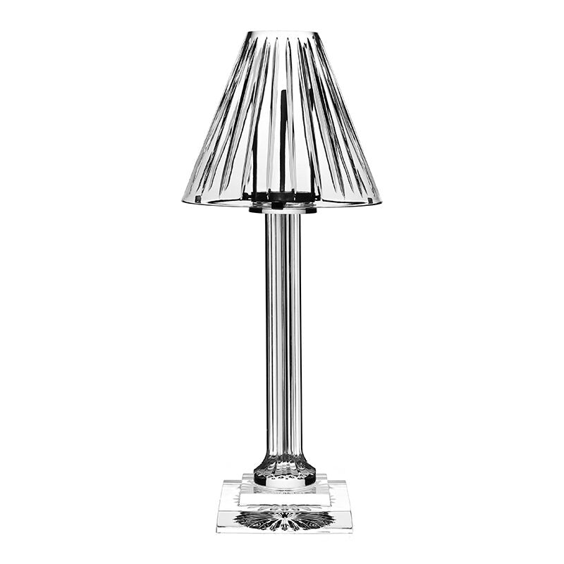 William Yeoward Vesper Candle Lamp 18" / 46cm, handmade crystal, on a white background