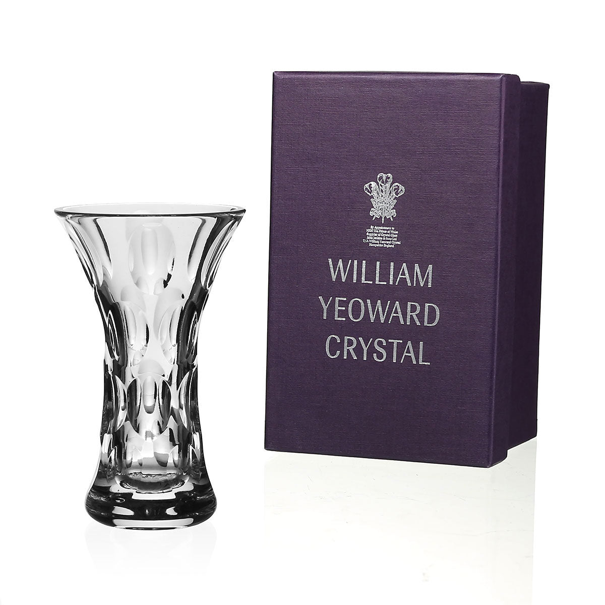 William Yeoward Victoria Posy Vase in Gift Box 4½" / 115mm, handmade crystal, detail view
