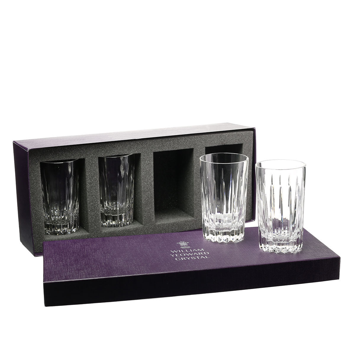 William Yeoward Vita Gift Set of 4 Cocktail Tumblers, handmade crystal, on a white background