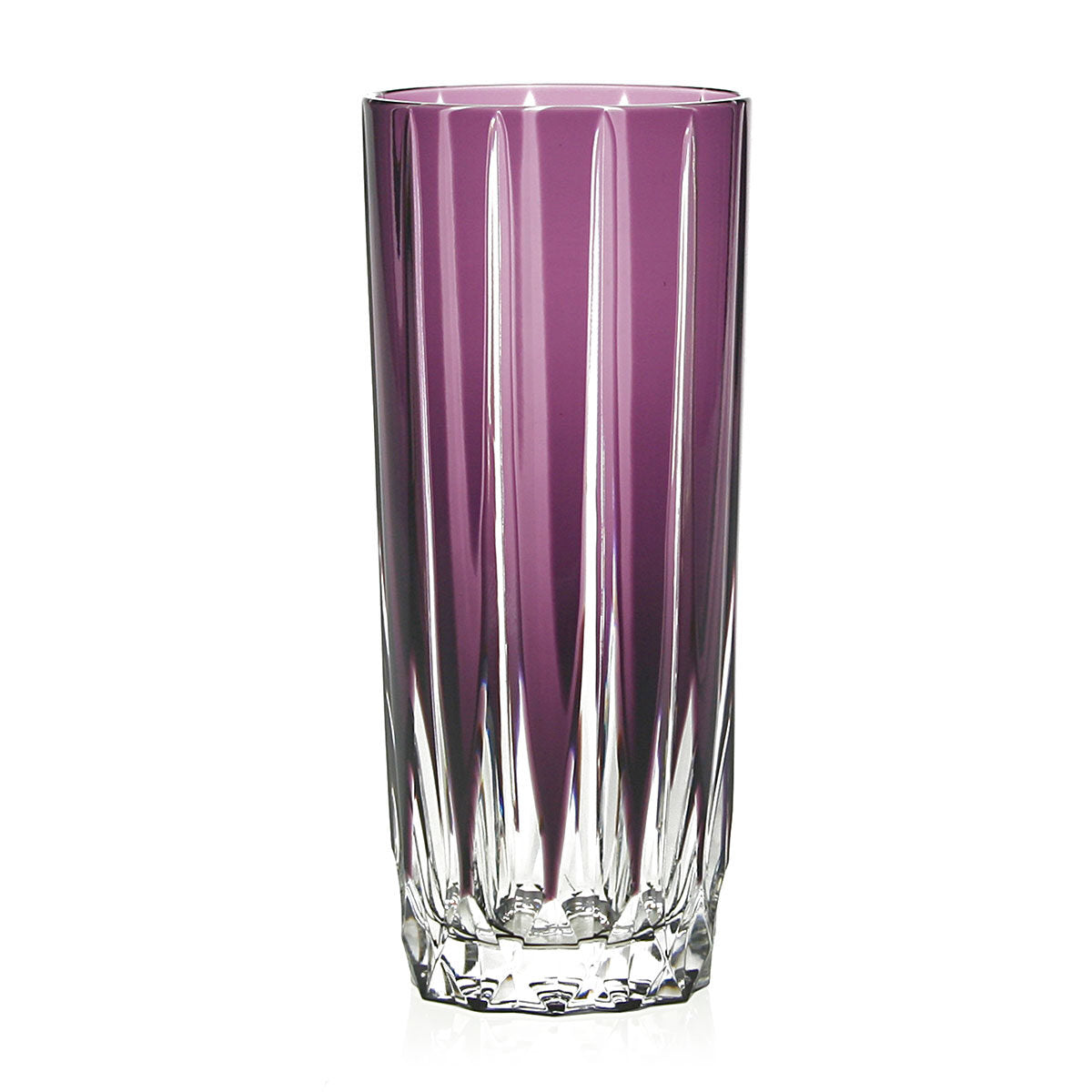 William Yeoward Vita Tumbler Highball Amethyst in Amethyst, handmade crystal, on a white background