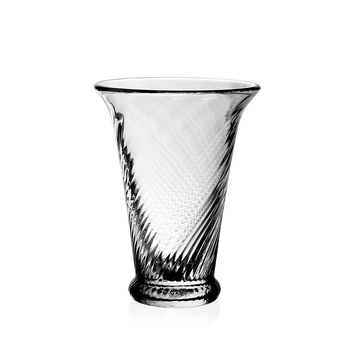 William Yeoward Waves Flower Vase 6" / 152mm, handmade crystal, on a white background