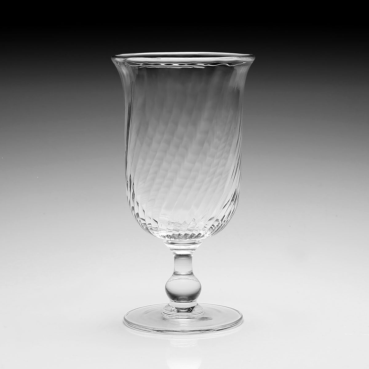 William Yeoward Waves Footed Vase 8½" / 215mm, handmade crystal, detail view