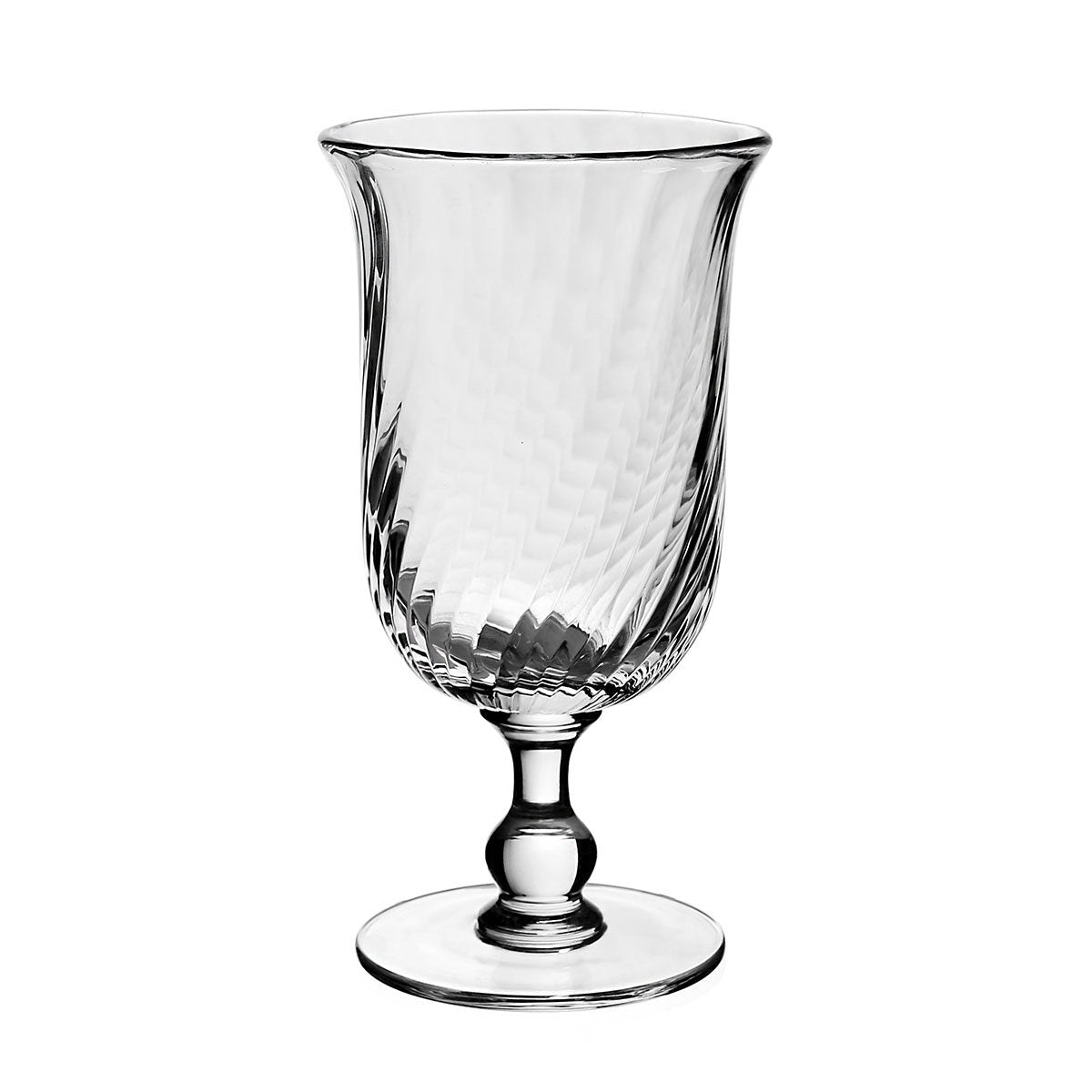William Yeoward Waves Footed Vase 8½" / 215mm, handmade crystal, on a white background