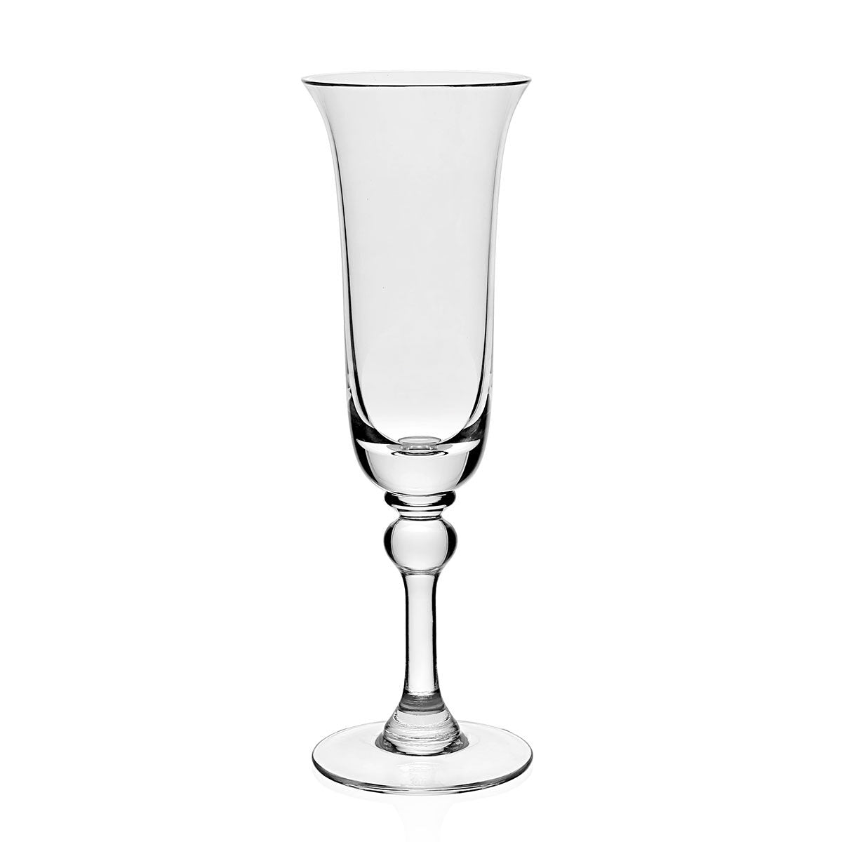 William Yeoward Whitney Champagne Flute, handmade crystal, on a white background