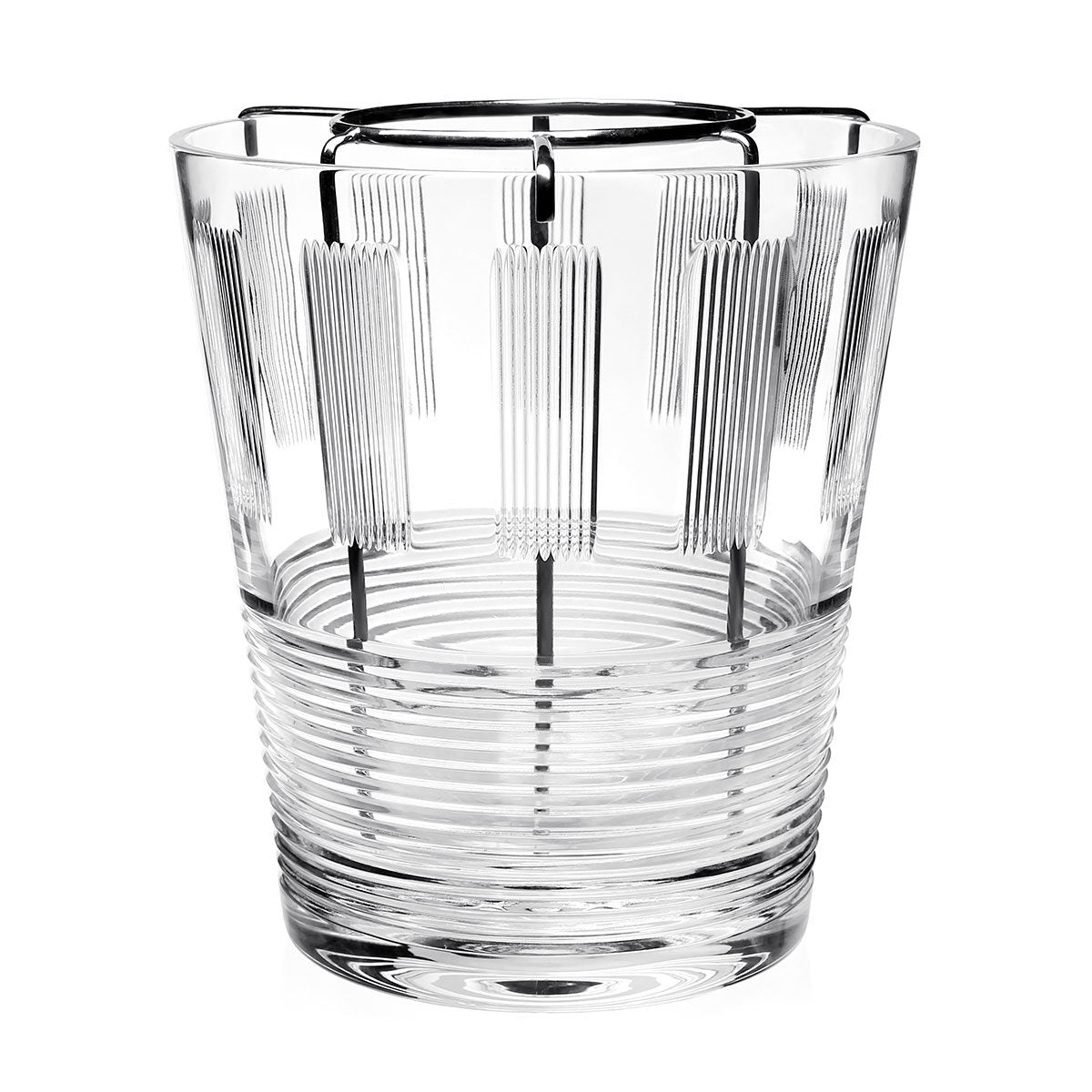 William Yeoward Zelda Champagne Bucket with Bottle Holder, handmade crystal, on a white background